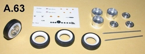 RUOTE 1/43 AMERICANE FASCIA BIANCA TIPO A TRON  A063 - Immagine 1 di 1