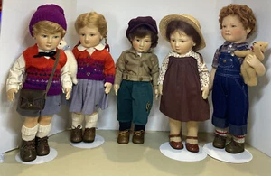 r john wright Children Character Lot Of 5 Dolls Scott-Lisa-Jesse-Becky-Patrick - Bild 1 von 12