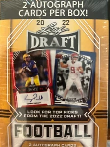 2022 Leaf Draft Gold Blaster Box Factory Sealed - 2 Autogramme, 1 Metallkarte - Bild 1 von 1