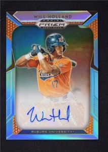 2019 Prizm Draft Picks Hyper Carolina Blue Auto #52 Will Holland /30