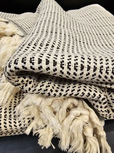 TURKISH COTON 100% TROW BLANKET 180 X 220 BLACK - Picture 1 of 12