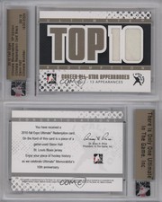 2010-11 ITG Ultimate Memorabilia 10th Edition Black /19 Glenn Hall HOF