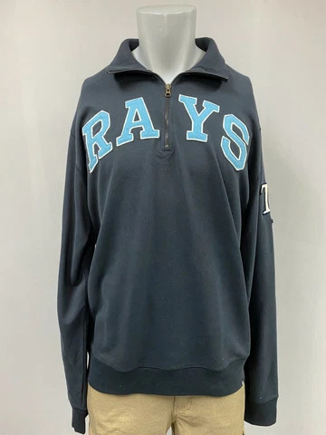 Tampa Bay Rays Men's 1/4 Zip Sweatshirt Pullover Size 2XL, '47 Striker Navy Blue Cover