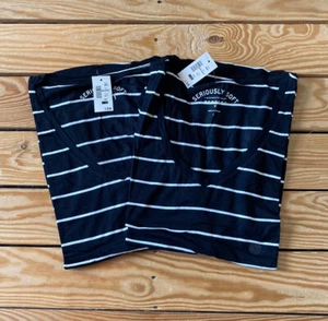 lot of 2 aeropostale NWT women’s stripe perfect t Shirt size L black N5 - Picture 1 of 8