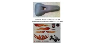 BLACK FAIRING + BOARD STICKERS TO STICK KART FERBEDO PEDALS 5-11 YEARS - Picture 1 of 8