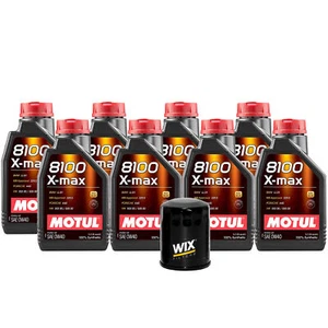 8L Motul 8100 X-MAX 0W40 Wix Filter Motor Oil Change Kit API SN - Picture 1 of 1