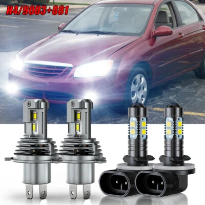 4x H4+881 faros LED altos/bajos + bombillas antiniebla para Kia Spectra/Kia Spectra5 2005-2009 Foto 1 de 4