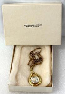 Vintage CHATEAU Pendant Necklace Watch 24" GOLD TONE CHAIN ~Tested, Original Box - Picture 1 of 7
