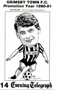 5.5 x 3.5 Evening Telegraph Card - Neil Woods - Grimsby Town 
