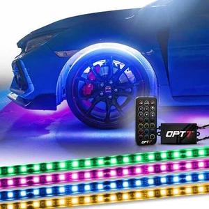 Kit de luz LED para pozo de rueda todo color OPT7 4 piezas tiras de neón acento personalizado llanta neumático - Imagen 1 de 9