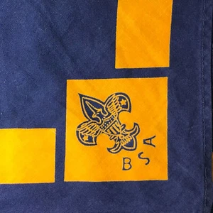 Boy Scout Navy/Gold Neckerchief USED Bdr (LB1572) - Picture 1 of 2