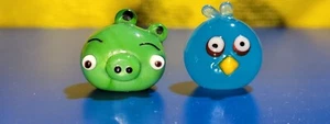 Angry Birds Mini Hand Crafted Glass Figures Blue &  Green Birds LIMITED EDITION - Picture 1 of 1