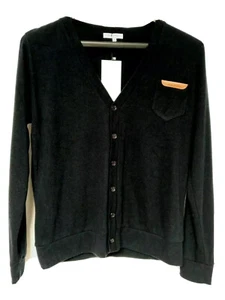 NWT Men's Size L DBLJU by Jiniy Black Knit V-Neck Button-Up Cardigan Sweater - Picture 1 of 7