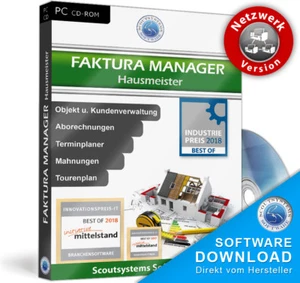 Hausmeister Faktura Software Netzwerklösung bis 10 PCs,Rechnungsprogramm,Objekte - Bild 1 von 12