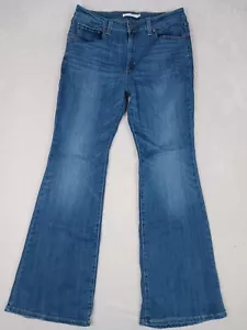 Pantalones de mezclilla Levi 726 acampanados para mujer talla 32 (32x30) lavado oscuro bigotes - Imagen 1 de 13