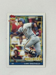 Tarjeta de béisbol vintage 1991 Topps 40 años Gary Sheffield #68 Brewers - Imagen 1 de 2