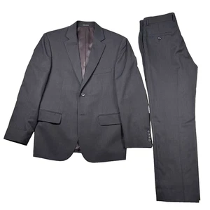 Pronto Uomo Platinum Suit Mens 40 Short 100% Wool Charcoal Gray 33x30 Pants - Picture 1 of 16