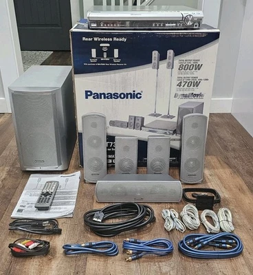 Sistema de cine en casa Panasonic SC-HT730 5,1 canales 5 discos con caja de cables remotos Foto 1 de 4