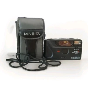 MINOLTA AF101R 35mm POINT & SHOOT BLACK FILM CAMERA - TESTED With Camera Bag - Picture 1 of 10