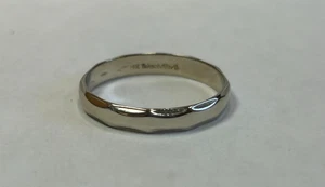 (MA6) 14k Weißgold Wed-Lock gehämmert Ehering - 2,8 Gramm Größe 11 - 3,8 mm - Bild 1 von 8