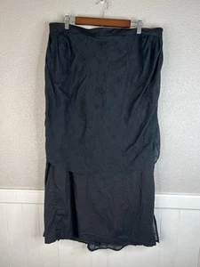 Tripp Nyc donna nero trambusto gotico scuro romantico maxi 2x dettagli floreali a strati - Foto 1 di 12