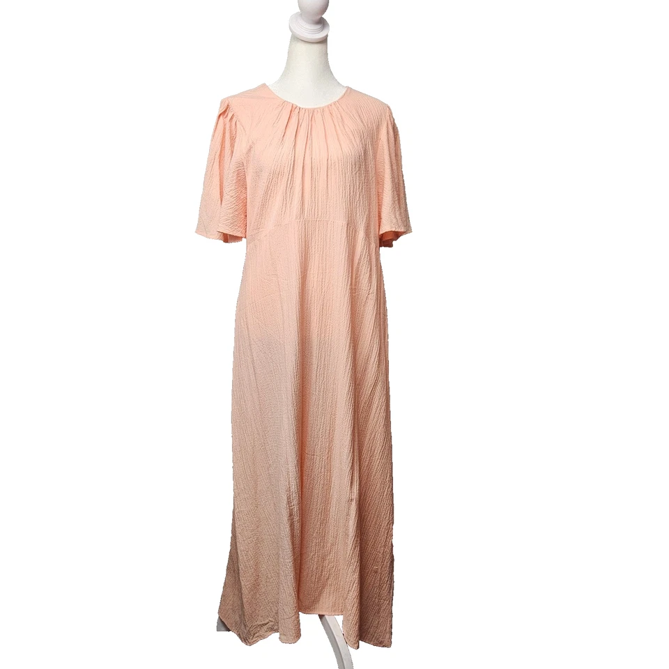 Maxi vestido para mujer Calvin Klein melocotón manga corta talla 10 Foto 1 de 4