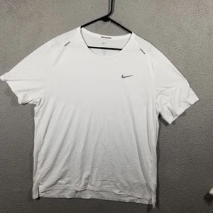 NIKE Rise 365 Short Sleeve Running Top Men XL White Reflective - Picture 1 of 10
