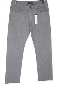 £145 New Men's Superfine Denim Jeans Straight Made In Italy W34" L34" Smoke - Picture 1 of 5
