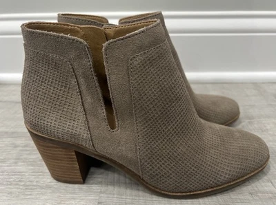 Botas al tobillo Lucky Brand Ponic gris topo gamuza cuero para mujer talla 7 1/2M Foto 1 de 4