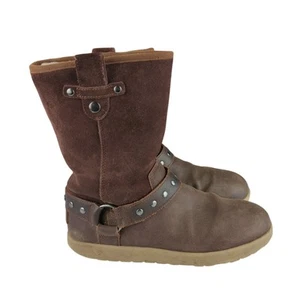 UGG Moto Boots Brown Leather Riding Girls 6 Western Cowgirl Cowboy 1013863k - Picture 1 of 7