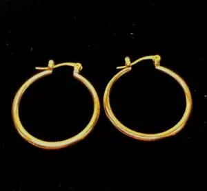 Fashion 18k Gold Plated Hoop Earrings for Women Jewelry 1 Pair/set - Picture 1 of 2