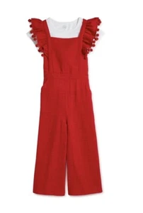 New Red Wonder Nation Girls Pom Pom Flutter Sleeve Jumpsuit & Top XL 14/16 Plus - Picture 1 of 20