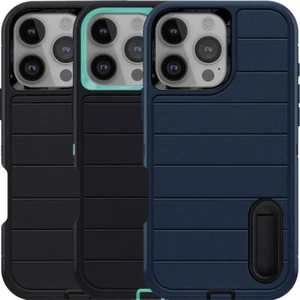 Funda de goma híbrida con soporte para Apple iPhone 16 Plus/Pro/Pro Max a prueba de golpes - Imagen 1 de 30