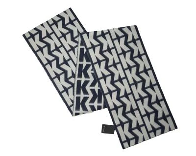 Kiton Napoli $1200 новый с Ярлыками синий белый "K" Patern 100% кашемир шарф 78 "X 14" - Изображение 1 из 3