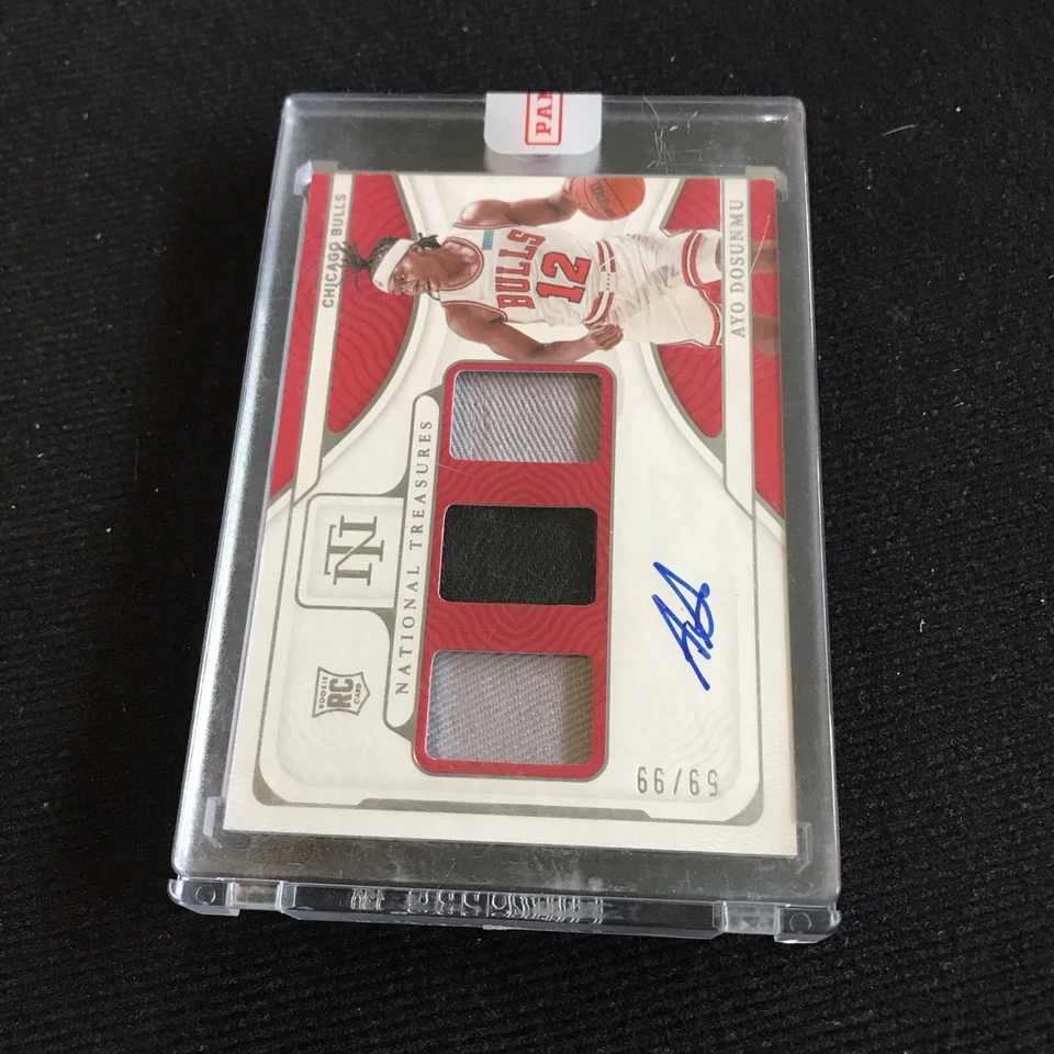 2021-22 Panini National Treasures Ayo Dosunmu RC Rookie Tri Patch Auto /99 RPA - Image 1 of 2