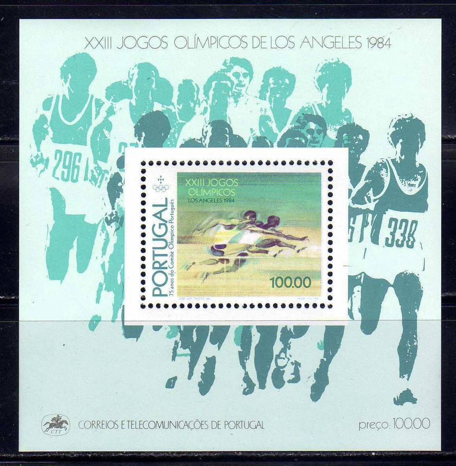 Hoja Souv Portugal Scott #1610 (1984) Juegos Olímpicos de Verano 84 OG MNH**  Foto 1 de 1