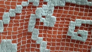 ANCIEN  NAPPERON dessu de table filet  160cm x20#OLD - Picture 1 of 3