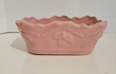 Vintage Shawnee/ Or CCP Pink Planter With Flower Design - Image 1 of 4
