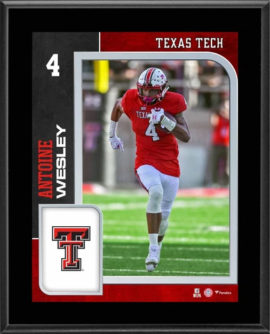 Antoine Wesley Texas Tech Red Raiders 10.5" x 13" Player Plaque Cover