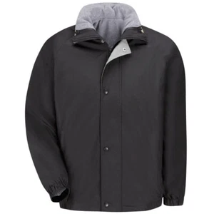 NEW! Red Kap Men's Water Resistant Finish Jacket & Vest Combo Zip IN/OUT JN30BK - Picture 1 of 10