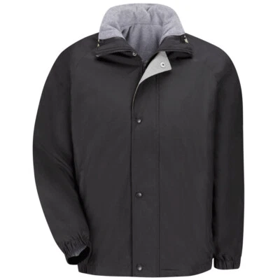 NEW! Red Kap Men's Water Resistant Finish Jacket & Vest Combo Zip IN/OUT JN30BK - Image 1 of 4