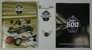 2021 Indianapolis 500 Souvenir Program w Line-Up Insert & Bronze Pit Badge Decal - Picture 1 of 10