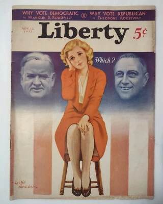 Винтажный журнал Liberty 1933 12 ноября Ephemera мусорный журнал скрапбукинг - Изображение 1 из 4