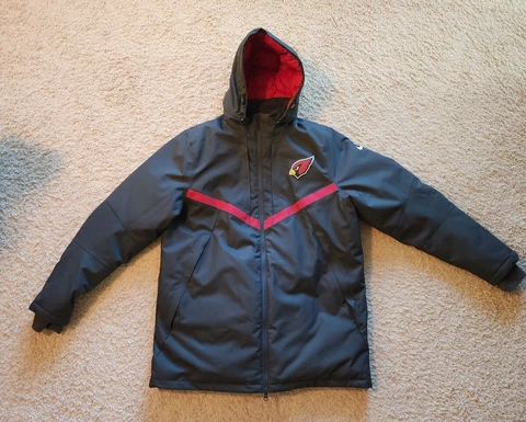 Arizona Cardinals Nike 550 Parka Down Sideline Jacket Large Mens Rare NFL Cover