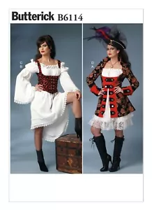 Butterick MODELLO CUCITO B6114 Costume da pirata/svence delle signorine 6-14 o 14-22 - Foto 1 di 10