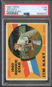 1960 TOPPS #136 JIM KAAT PSA 7 (RC) SENATORS RS HOF *INVAJ2669 - Picture 1 of 2
