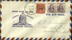 AM27N5 Montpelier, VT to Canada 6/25/34 National Airways - Picture 1 of 2