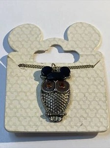 NOS Disney Parks Gold Tone Owl Charm w/ Mickey Mouse Ears Pendant Necklace AL5.6 - Picture 1 of 13
