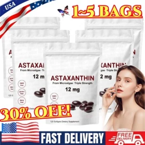 Cápsulas blandas de astaxantina 12 mg | Suplementos antioxidantes de astaxantina premium | 120 Ct- - Imagen 1 de 11