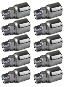 10 Pack MP-04-04 - 1/4" Hose x 1/4" NPTF Male Pipe Rigid Hydraulic Hose Fitting - Picture 1 of 3